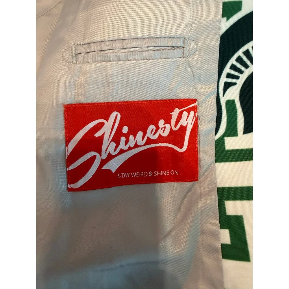 Shinesty Michigan State Spartans Blazer Mens 42 Green White Logo Suit Jacket